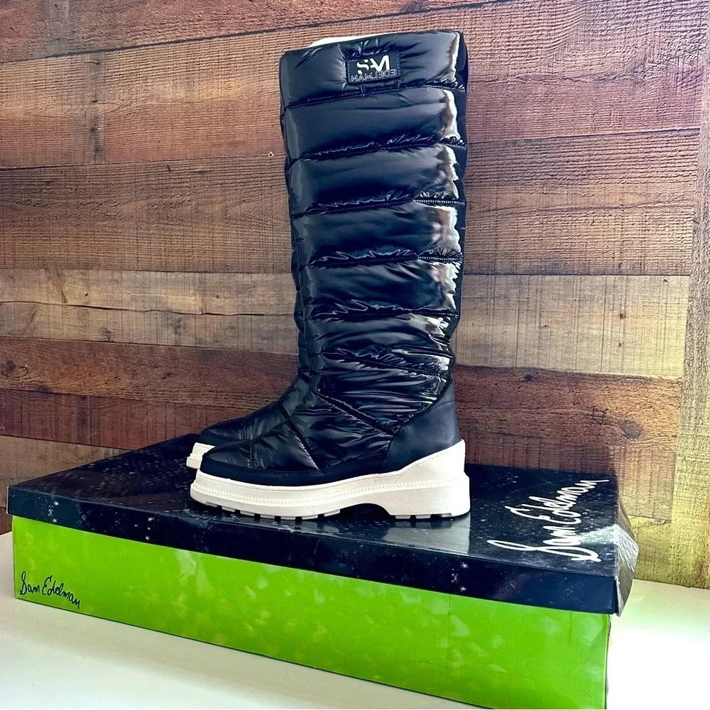 NIB Sam Edelman Camora Waterproof Puffer Tall Boots Black
